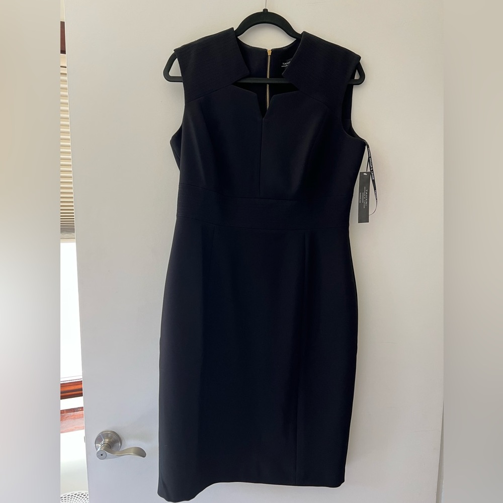 Tahari | Star Neckline Crepe Sheath Dress